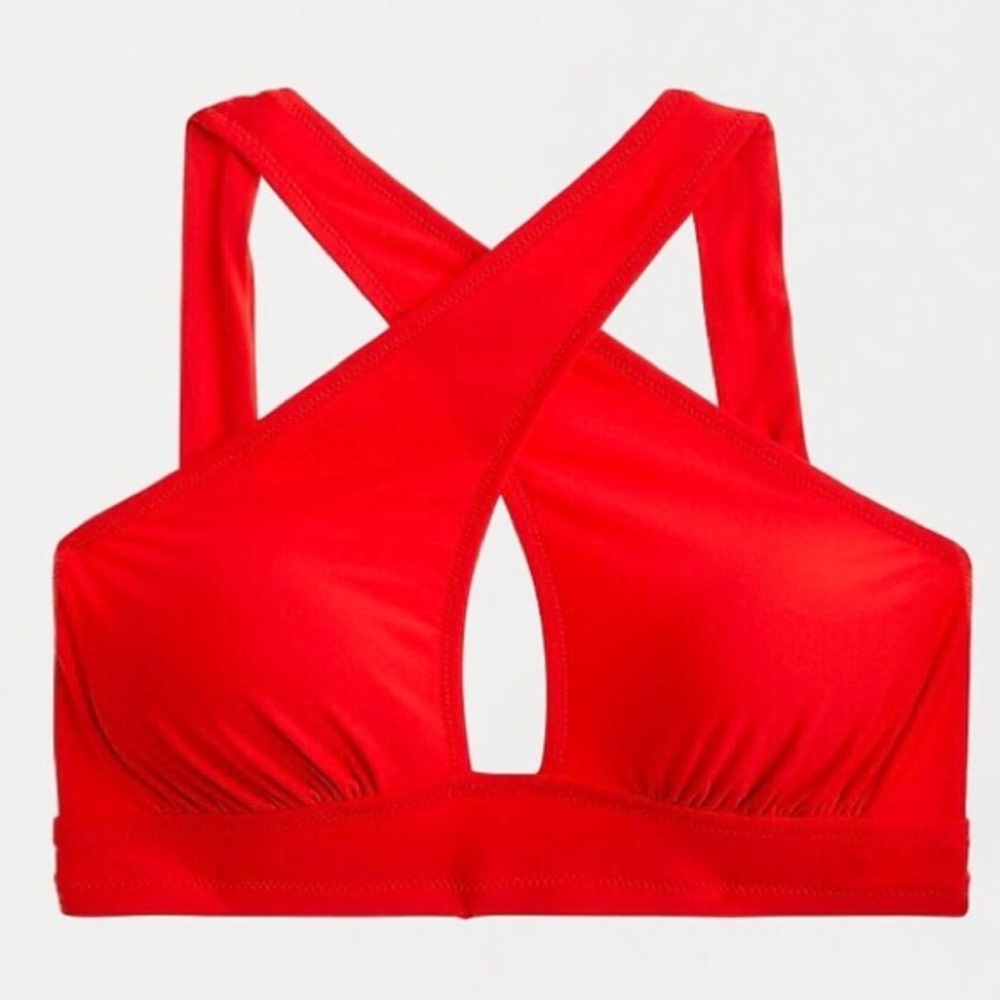 JCREW Bikini Top Crisscross Swim Swimsuit Red NWT
